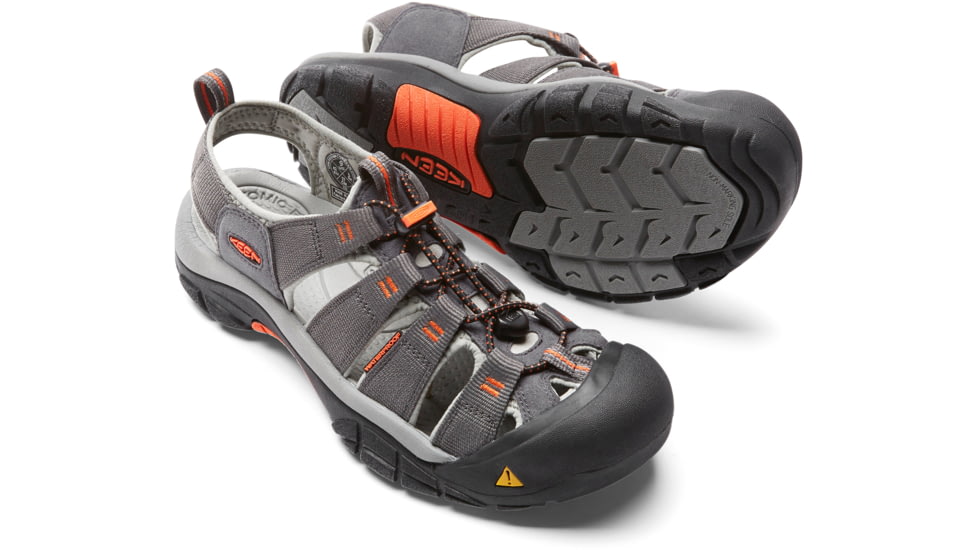 KEEN Newport H2 Sandals - Mens, Magnet/Nasturtium, 7, 1016287-001-7