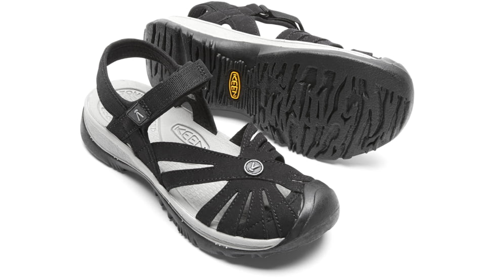 KEEN Rose Sandal - Womens, Black/Neutral Gray, 5, 1008783-029-5