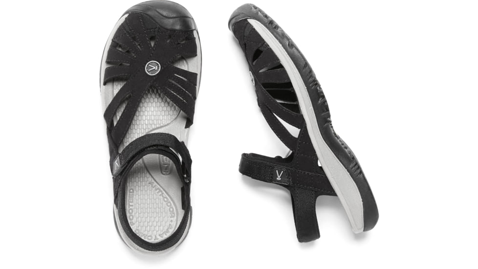 KEEN Rose Sandal - Womens, Black/Neutral Gray, 5, 1008783-029-5
