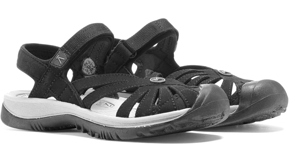 KEEN Rose Sandal - Womens, Black/Neutral Gray, 5, 1008783-029-5