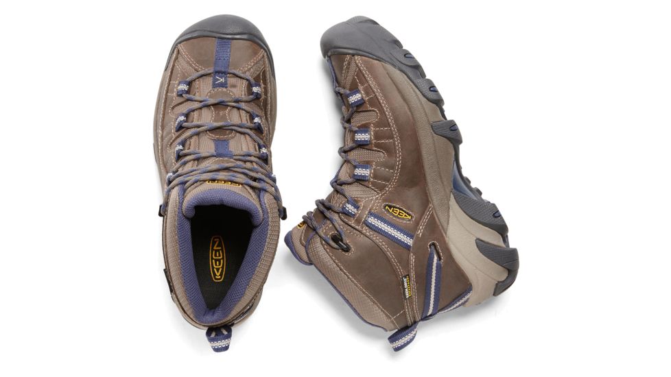 KEEN Targhee II Mid Waterproof Hiking Boots - Women's, Goat/Crown Blue, Medium, 6.5, 1016581-200-6.5