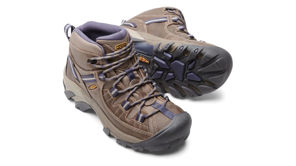 KEEN Targhee II Mid Waterproof Hiking Boots - Women's, Goat/Crown Blue, Medium, 6.5, 1016581-200-6.5