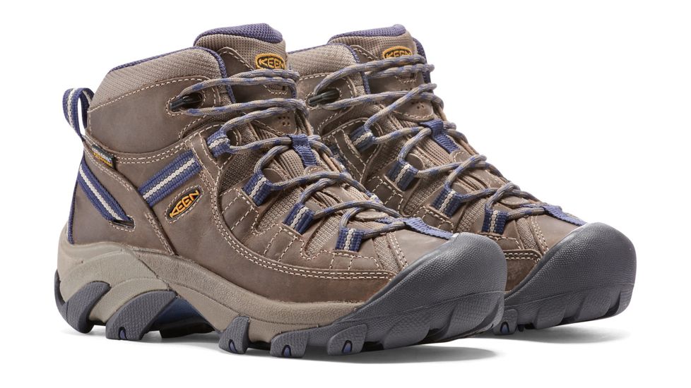 KEEN Targhee II Mid Waterproof Hiking Boots - Women's, Goat/Crown Blue, Medium, 6.5, 1016581-200-6.5