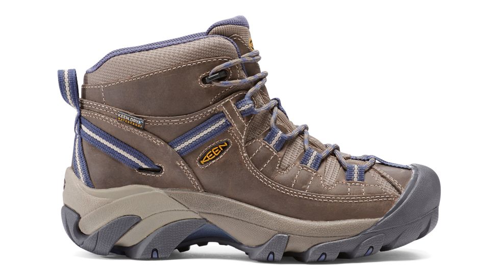 KEEN Targhee II Mid Waterproof Hiking Boots - Women's, Goat/Crown Blue, Medium, 6.5, 1016581-200-6.5