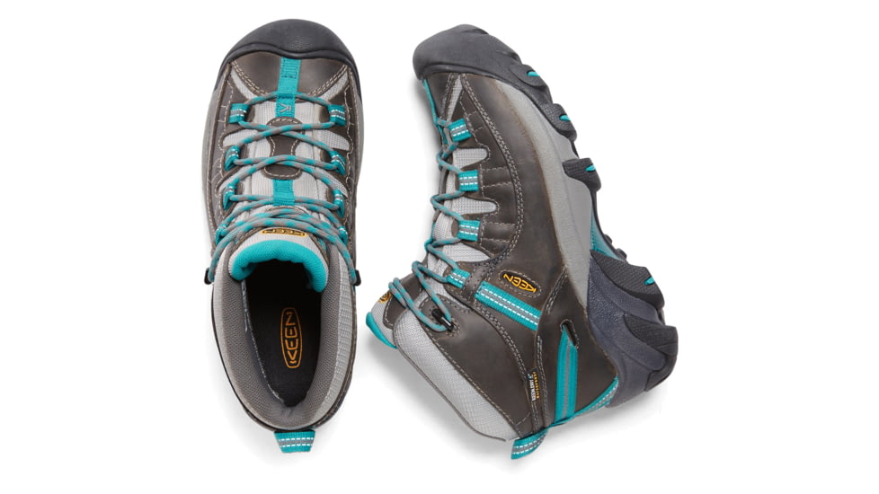 KEEN Targhee II Mid Waterproof Hiking Boots - Women's, Gargoyle/Caribbean Sea, 7, 1010137-025-7