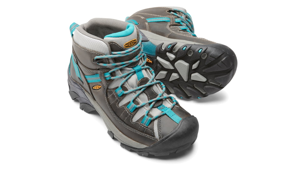 KEEN Targhee II Mid Waterproof Hiking Boots - Women's, Gargoyle/Caribbean Sea, 7, 1010137-025-7