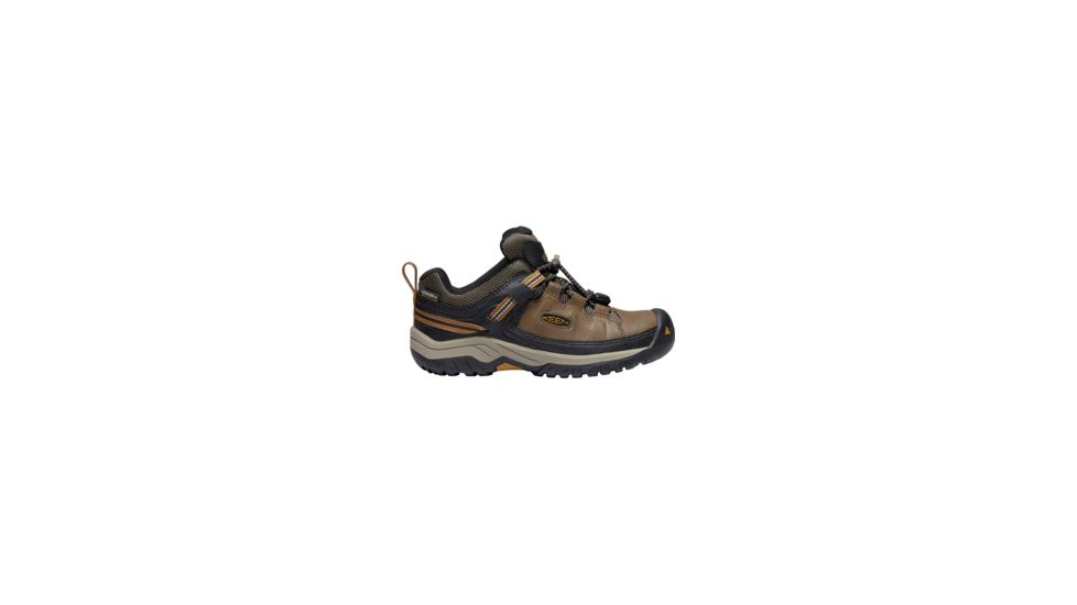 KEEN Targhee Low Waterproof Hiking Shoe - Kids, Dark Earth/Golden Brown, 1 US, 1019828-1-1