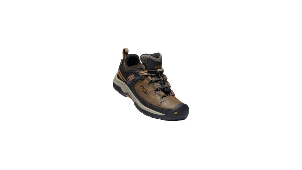 KEEN Targhee Low Waterproof Hiking Shoe - Kids, Dark Earth/Golden Brown, 3 US, 1019828-1-3