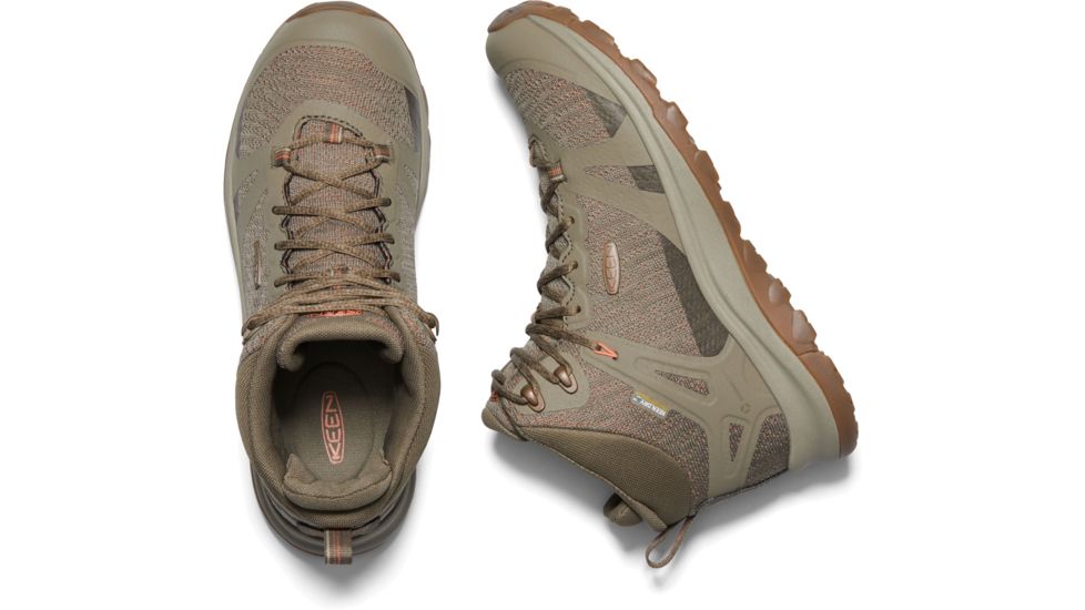 KEEN Terradora II Mid WP Shoes - Womens, Timberwolf/Coral, 9.5 US, 1022358-tw/coral-9.5