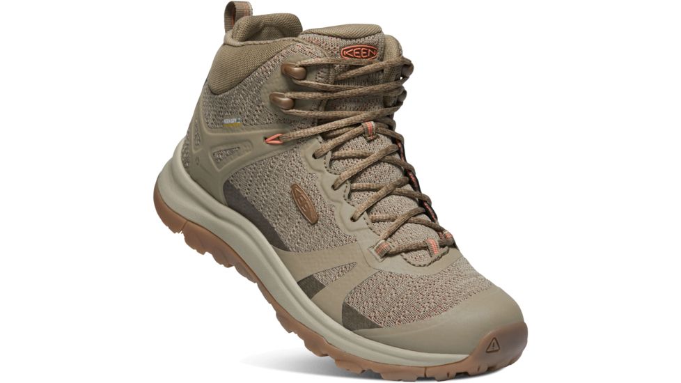 KEEN Terradora II Mid WP Shoes - Womens, Timberwolf/Coral, 9.5 US, 1022358-tw/coral-9.5