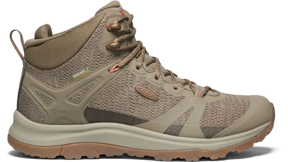 KEEN Terradora II Mid WP Shoes - Womens, Timberwolf/Coral, 9.5 US, 1022358-tw/coral-9.5
