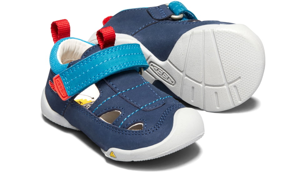 KEEN Toddlers Pep Fisherman Sandals, Dress Blues/Fiery Red, 7, 1020009-400-7