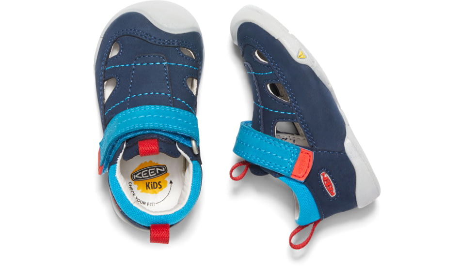 KEEN Toddlers Pep Fisherman Sandals, Dress Blues/Fiery Red, 7, 1020009-400-7