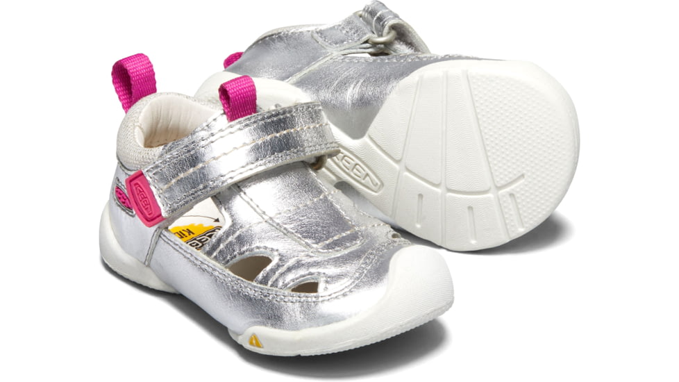 KEEN Toddlers Pep Fisherman Sandals, Silver/Vivacious, 7, 1020014-001-7