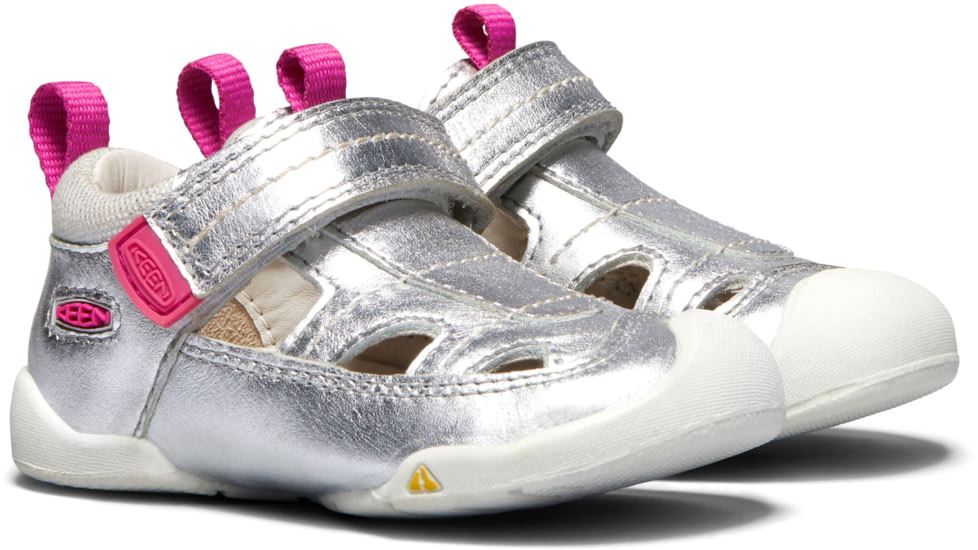 KEEN Toddlers Pep Fisherman Sandals, Silver/Vivacious, 7, 1020014-001-7