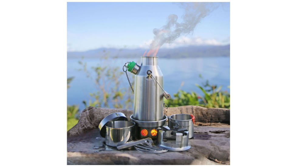 Kelly Kettle Trekker &amp; Kit, Stainless Steel, 50121