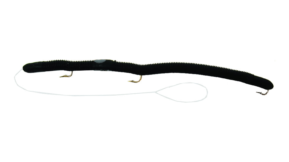 Kellys Pier Boy Special Pre-Rigged Plastic Worm, 5 1/2in, 3 Number 6 Hooks, Blackberry Black, PBS101-BBB
