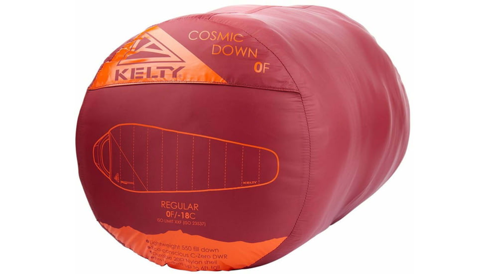 Kelty Cosmic Down 0 Sleeping Bag, Fired Brick/Red Ochre, Right Zip, Regular, 35413521RR