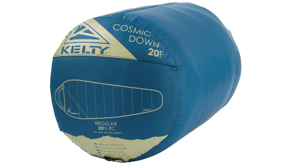 Kelty Cosmic Down 20 Sleeping Bag, Lyons Blue/Dark Shadow, Right Zip, Short, 35413721SR