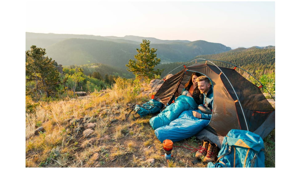 Kelty Cosmic Down 20 Sleeping Bag, Lyons Blue/Dark Shadow, Right Zip, Short, 35413721SR