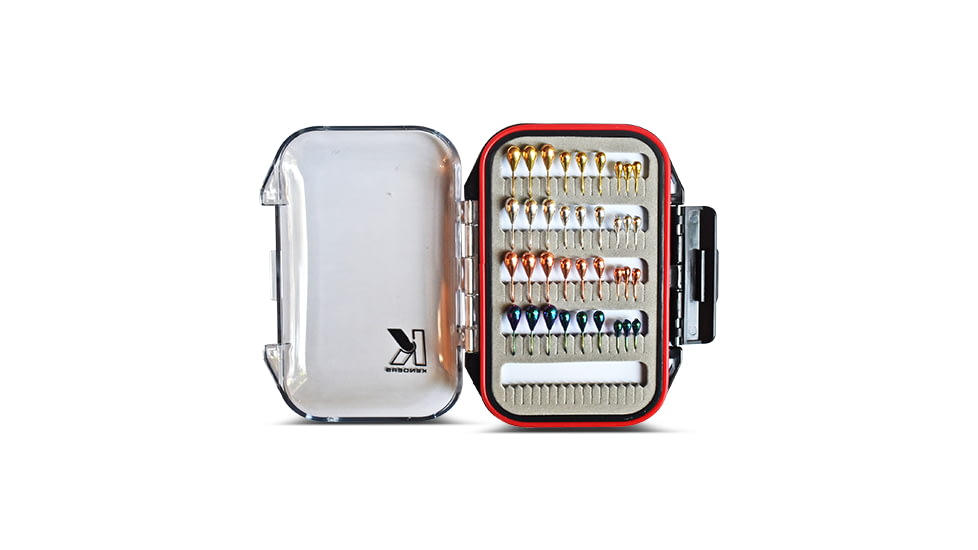 Kenders Outdoors 36 Piece Metallic Tungsten Jig Set With Premium Box, Clear, 36MTJB