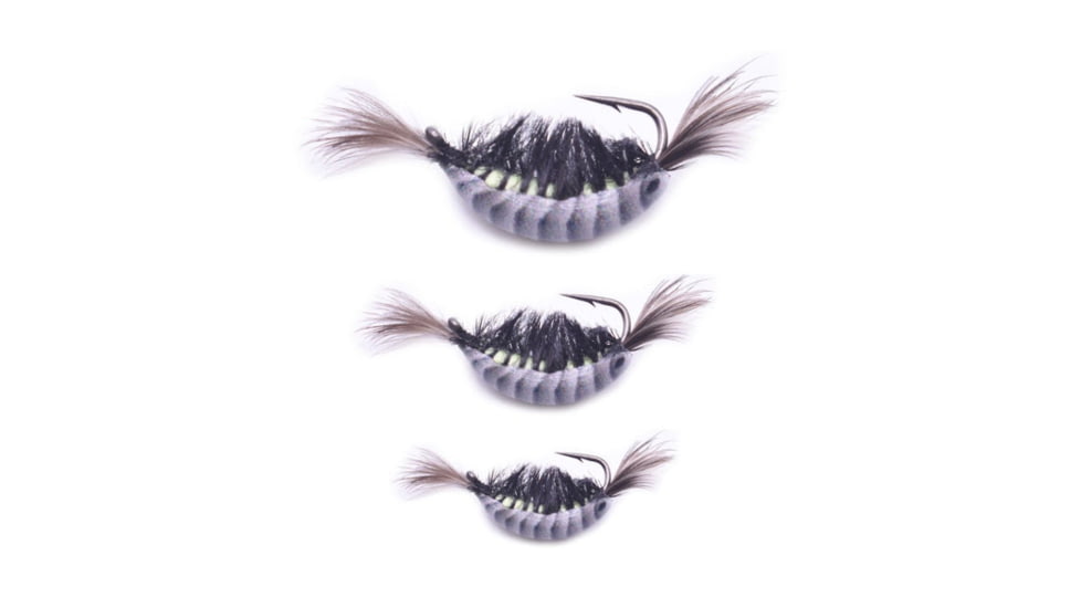 Kenders Outdoors Akua Natural Shrimp, 12 Hook, Black, 1/64 oz, NS6-2