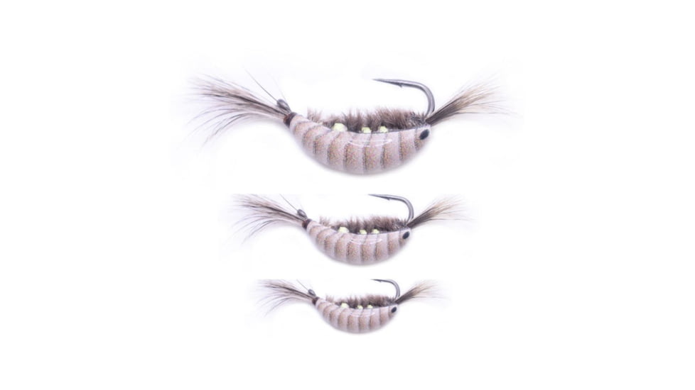 Kenders Outdoors Akua Natural Shrimp, 12 Hook, Cream Brown, 1/64 oz, NS2-2