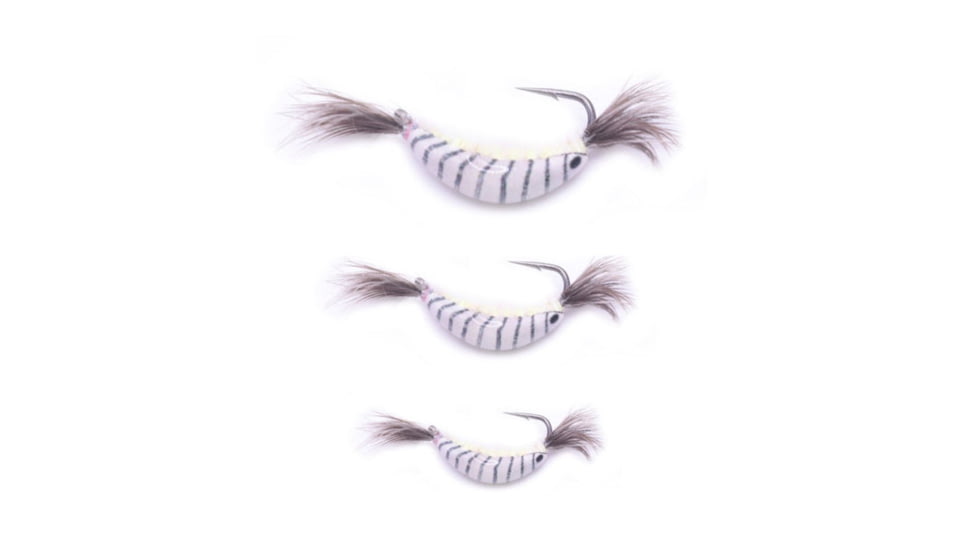 Kenders Outdoors Akua Natural Shrimp, 14 Hook, White/Clear, 1/64 oz, NS5-3