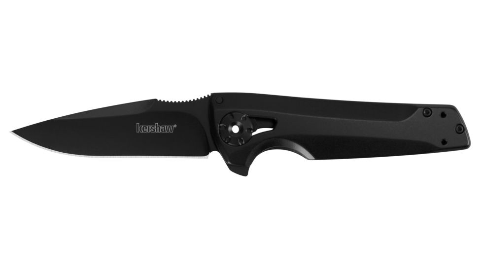 Kershaw Flythrough Folding Knife, Black Blade and Handle, 1988