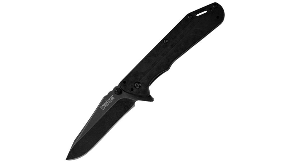 Kershaw Thermite, Black G-10 Handle, Blackwash Plain, Box K3880BW