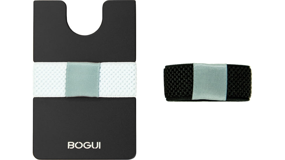 KeySmart BOGUI Slip Wallet, for Eight Cards, Aluminum Construction, Black/White, BG201R-BLACK