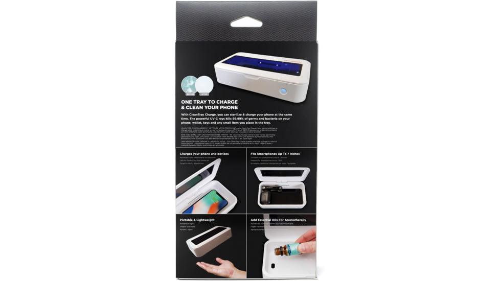 KeySmart CleanTray Charge Wireless Charging UV Light Sterilizer, white, KS926-WHT