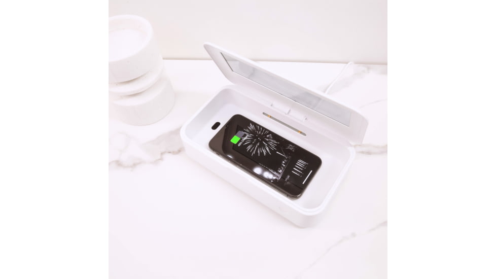 KeySmart CleanTray Charge Wireless Charging UV Light Sterilizer, white, KS926-WHT