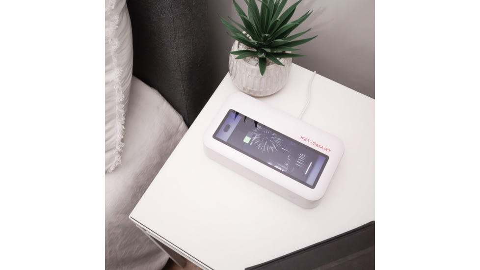 KeySmart CleanTray Charge Wireless Charging UV Light Sterilizer, white, KS926-WHT