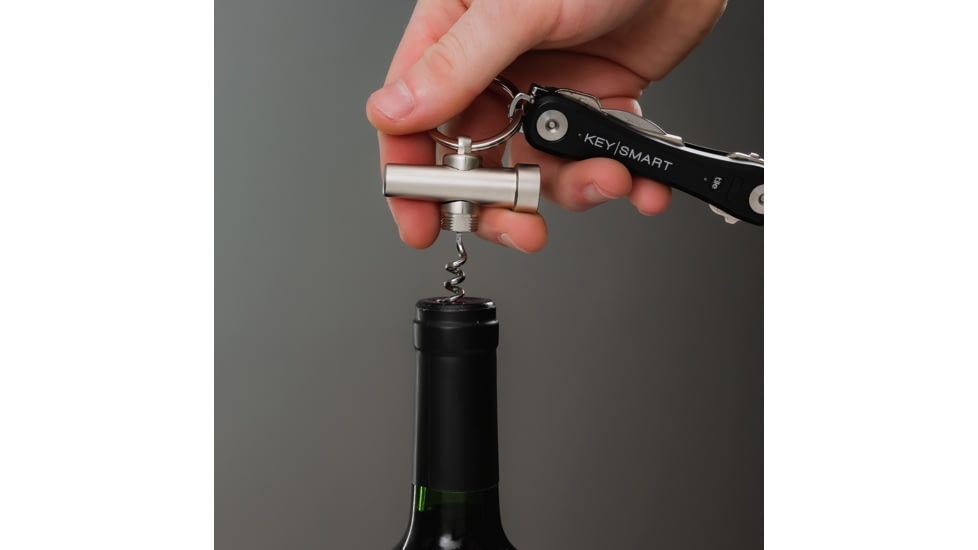 KeySmart CorkSmart Keychain Wine &amp; Bottle Opener, Stainless, KS821-SS