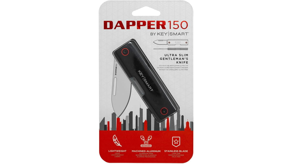 KeySmart Dapper 150 Ultra Slim Gentlemans Knife, Black, KS817-BLK