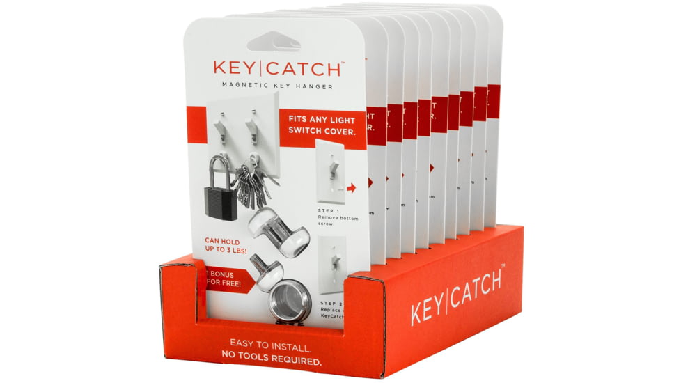 KeySmart KeyCatch Magnetic Key Rack, 3 Pack, White, KS230-3PK