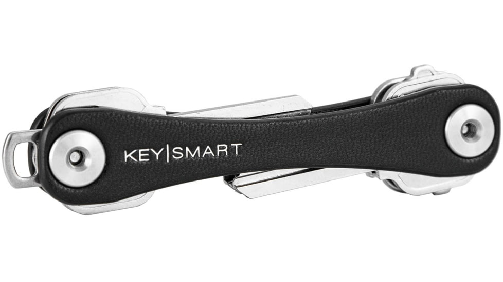 KeySmart Leather Compact Key Holder, Black, Compact, KS019-BLK-LEA