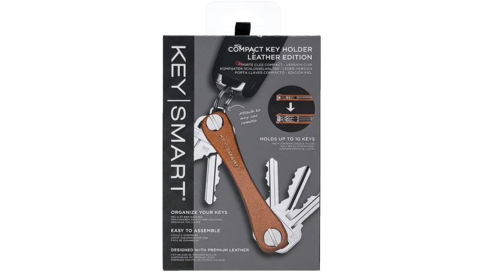 KeySmart KeySmart Leather Compact Key Holder, Tan, KS019-TAN-LEA