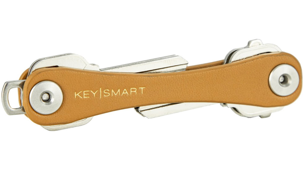 KeySmart Leather Compact Key Holder, Tan, Compact, KS019-TAN-LEA