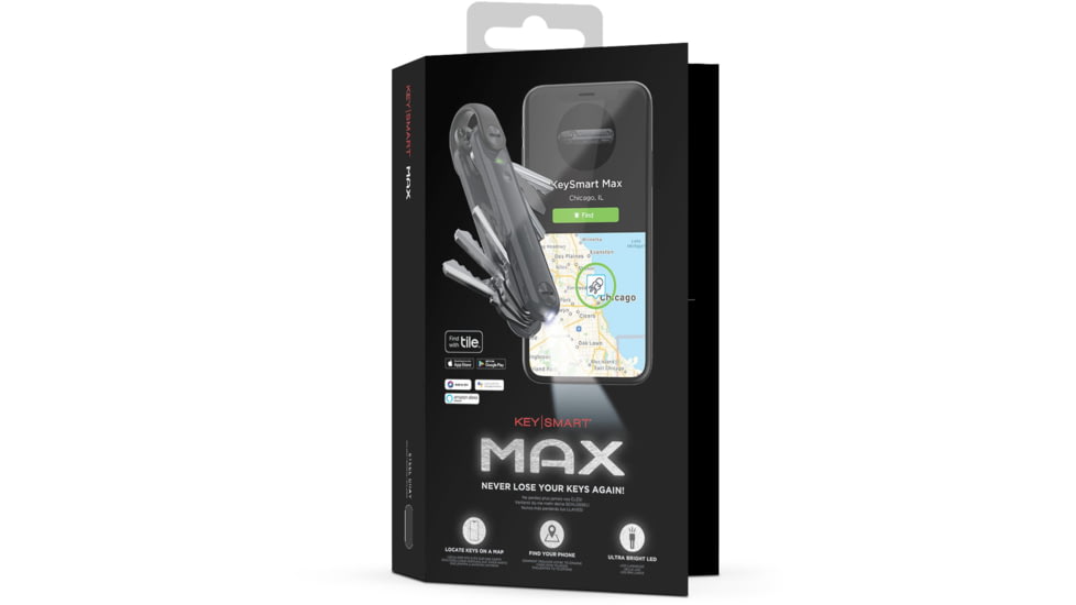 KeySmart KeySmart Max Smart Location Tracking Key Holder, Steel Gray, max, KS421-STL