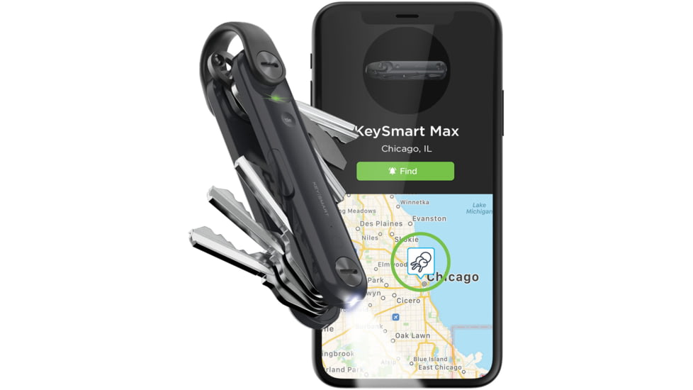 KeySmart KeySmart Max Smart Location Tracking Key Holder, Steel Gray, max, KS421-STL