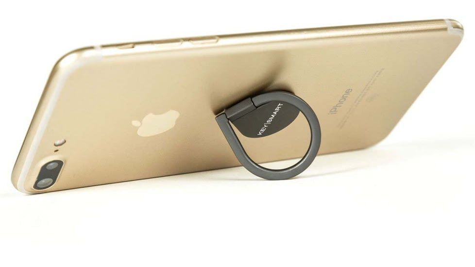 KeySmart PhoneRing Finger Loop Grip, Black, KS910-BLK