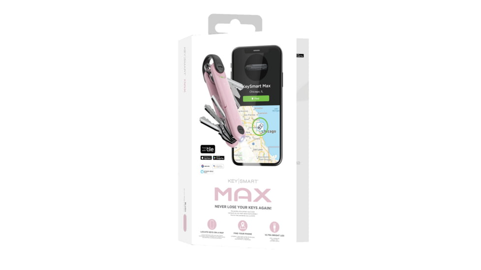 KeySmart Max w/ Tile Smart Location, Blush, KS421-BLS