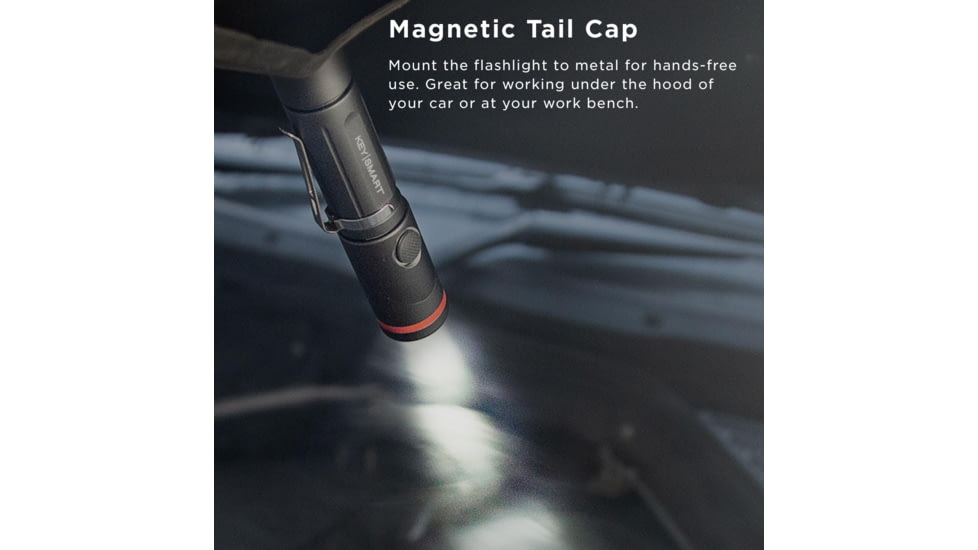 KeySmart Nano Torch Twist Pivot Head Flashlight, 600 Lumens, Black, KS819-BLK