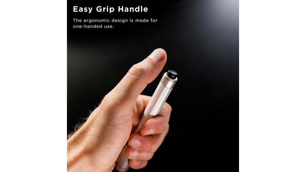 KeySmart Nano Torch XL Compact Pen Light, 120 Lumens, Silver, KS818-SVR