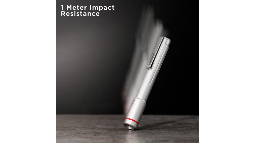 KeySmart Nano Torch XL Compact Pen Light, 120 Lumens, Silver, KS818-SVR