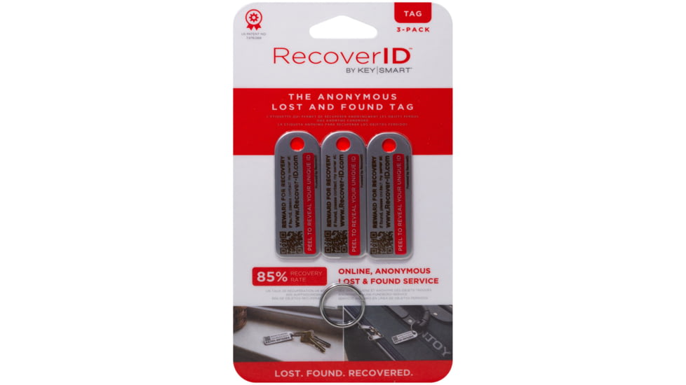 KeySmart RecoverID Lost &amp; Found Recovery Tag, 3 Pack, Stainless Steel, KS701-SS-3PK