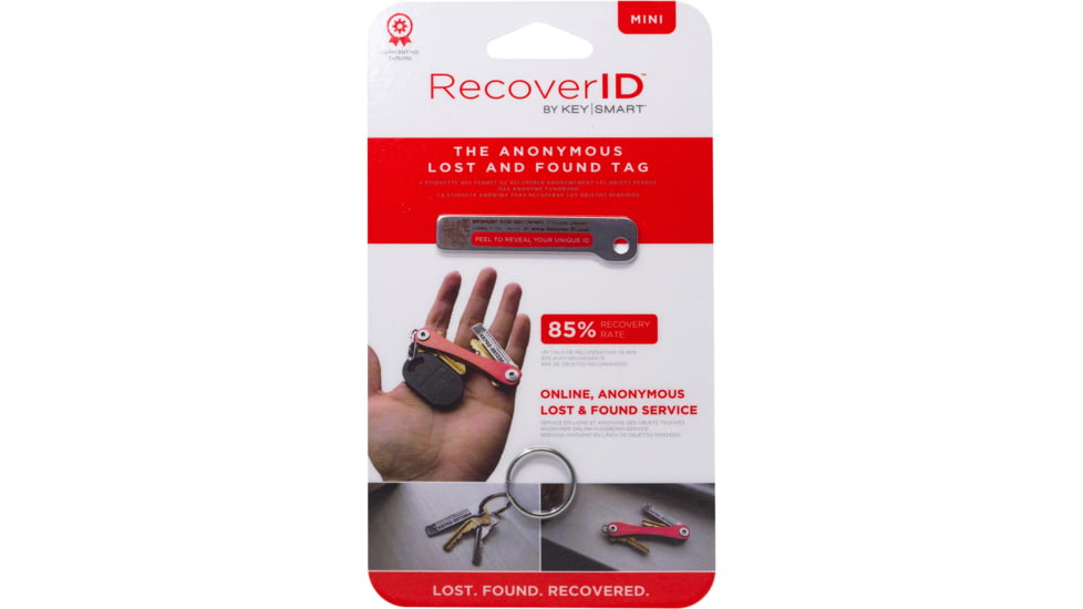 KeySmart RecoverID Mini Lost &amp; Found Recovery Tag, 1 Pack, Stainless, KS702-SS