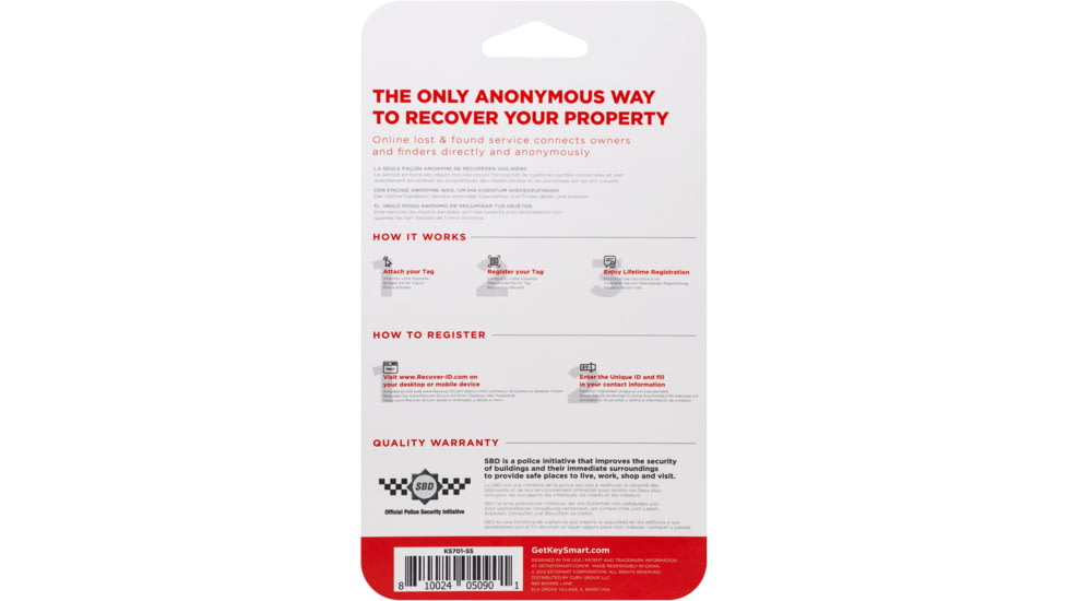 KeySmart RecoverID Mini Lost &amp; Found Recovery Tag, 1 Pack, Stainless, KS702-SS